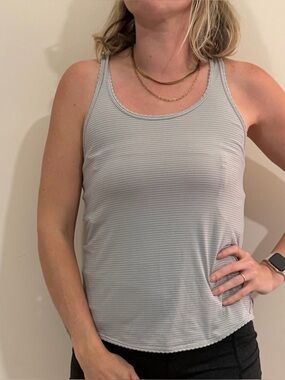 Lululemon Athletica Gray Striped Tank Top